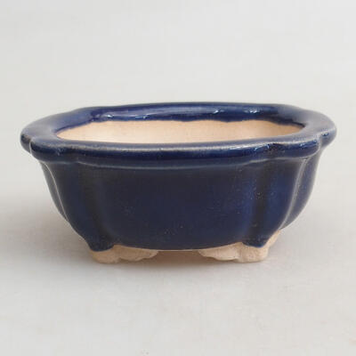 Ceramic bonsai bowl 7.5 x 7.5 x 3 cm, color blue - 1