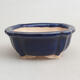 Ceramic bonsai bowl 7.5 x 7.5 x 3 cm, color blue - 1/3