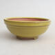Ceramic bonsai bowl 9 x 9 x 3.5 cm, color yellow - 1/3