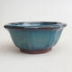 Ceramic bonsai bowl 10.5 x 10.5 x 5 cm, color blue - 1/3