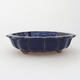 Ceramic bonsai bowl 18 x 18 x 5 cm, color blue - 1/4