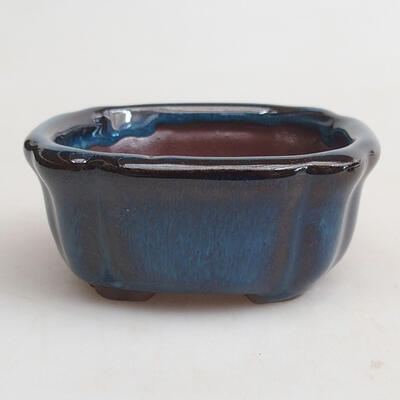 Ceramic bonsai bowl 7 x 7 x 3 cm, color blue - 1