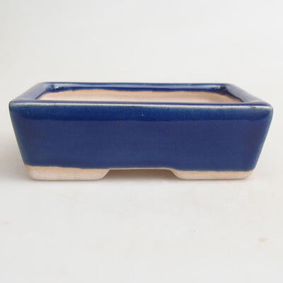 Ceramic bonsai bowl 9 x 7 x 3 cm, color blue - 1