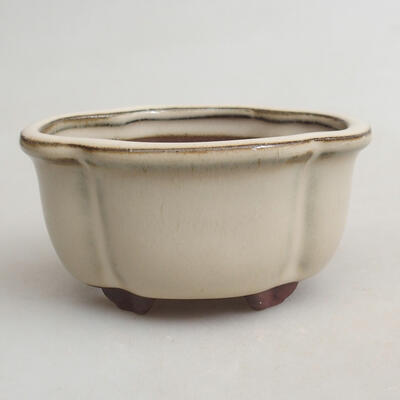 Ceramic bonsai bowl 9.5 x 8 x 5 cm, color beige - 1
