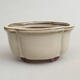 Ceramic bonsai bowl 9.5 x 8 x 5 cm, color beige - 1/3