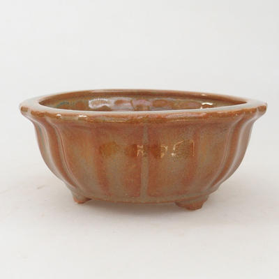 Ceramic bonsai bowl 11,5 x 11,5 x 4,5 cm, brown color - 1