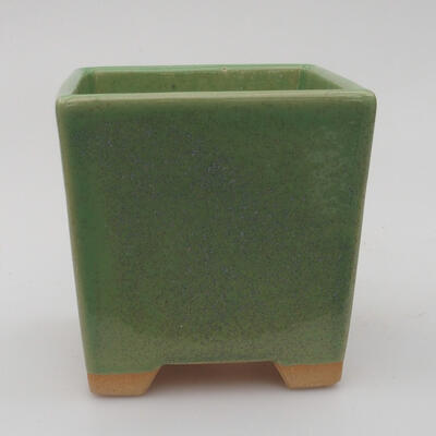 Ceramic bonsai bowl 9 x 9 x 8.5 cm, color green - 1