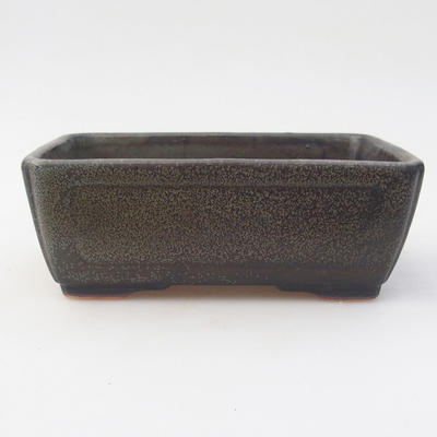 Ceramic bonsai bowl 13 x 9 x 5 cm, brown-blue color - 2nd quality - 1