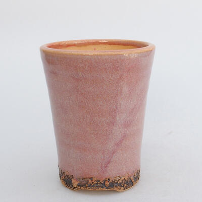 Ceramic bonsai bowl 8.5 x 8.5 x 10.5 cm, color brown-pink - 1