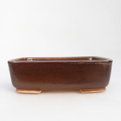 Ceramic bonsai bowl 15 x 12 x 4.5 cm, color brown - 1
