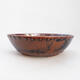 Ceramic bonsai bowl 17 x 17 x 4.5 cm, brown color - 1/3