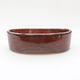 Ceramic bonsai bowl 12 x 10 x 3.5 cm, brown color - 1/3