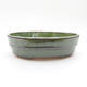 Ceramic bonsai bowl 13.5 x 10 x 3.5 cm, color green - 1/3