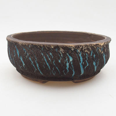 Ceramic bonsai bowl 17 x 17 x 6.5 cm, color cracked - 1