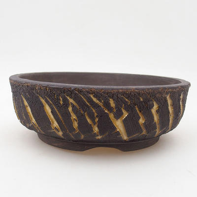 Ceramic bonsai bowl 19 x 19 x 6.5 cm, color cracked - 1