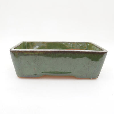 Ceramic bonsai bowl 12 x 9 x 4 cm, color green - 1