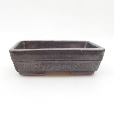 Ceramic bonsai bowl 9.5 x 7 x 2.5 cm, metal color - 1