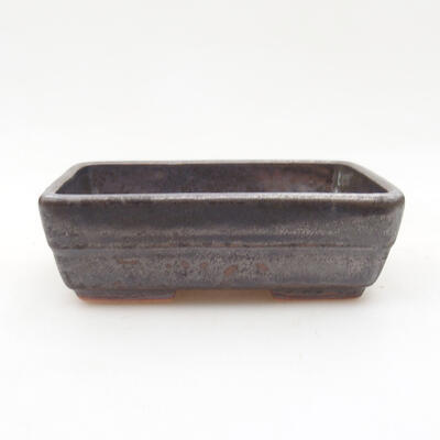 Ceramic bonsai bowl 9.5 x 7 x 2.5 cm, metal color - 1