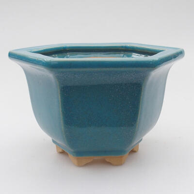 Ceramic bonsai bowl 11 x 13 x 8 cm, color blue - 1