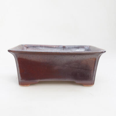 Ceramic bonsai bowl 17.5 x 14.5 x 7 cm, brown color - 1