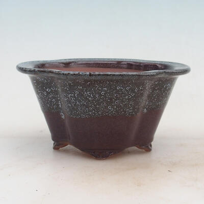Bonsai bowl 15.5 x 13 x 7.5 cm, wine color - 1