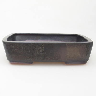 Ceramic bonsai bowl 26 x 20 x 6.5 cm, gray color - 1