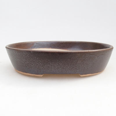 Ceramic bonsai bowl 17 x 14 x 2.5 cm, brown color - 1