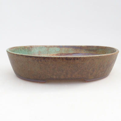 Ceramic bonsai bowl 17 x 14 x 2.5 cm, color green - 1