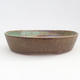 Ceramic bonsai bowl 17 x 14 x 2.5 cm, color green - 1/4