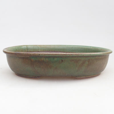 Ceramic bonsai bowl 22 x 17 x 5 cm, color green - 1