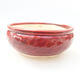 Ceramic bonsai bowl 11 x 11 x 5 cm, color red - 1/3