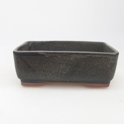 Ceramic bonsai bowl 14.5 x 10.5 x 5 cm, gray color - 1
