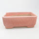 Ceramic bonsai bowl 14.5 x 10.5 x 5 cm, pink color - 1/4
