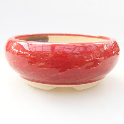 Ceramic bonsai bowl 10 x 10 x 5 cm, color red - 1