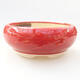 Ceramic bonsai bowl 10 x 10 x 5 cm, color red - 1/3