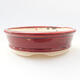 Ceramic bonsai bowl 11 x 11 x 3.5 cm, color red - 1/3