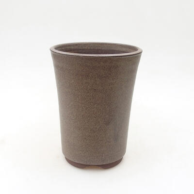 Ceramic bonsai bowl 9.5 x 9.5 x 13.5 cm, brown color - 1