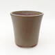 Ceramic bonsai bowl 11 x 11 x 11.5 cm, color brown - 1/3