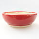 Ceramic bonsai bowl 10 x 10 x 4 cm, color red - 1/3