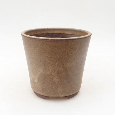 Ceramic bonsai bowl 10.5 x 10.5 x 10 cm, brown color - 1