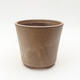 Ceramic bonsai bowl 10.5 x 10.5 x 10 cm, brown color - 1/3