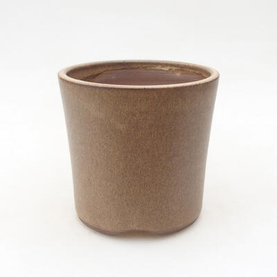 Ceramic bonsai bowl 10 x 10 x 10 cm, color brown - 1