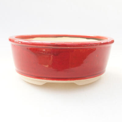 Ceramic bonsai bowl 11.5 x 11.5 x 4.5 cm, color red - 1