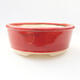 Ceramic bonsai bowl 11.5 x 11.5 x 4.5 cm, color red - 1/3