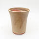 Ceramic bonsai bowl 10.5 x 10.5 x 13 cm, beige color - 1/3