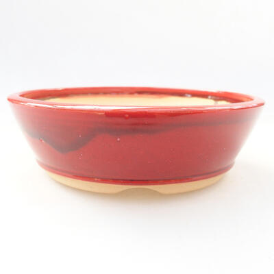 Ceramic bonsai bowl 17 x 17 x 5 cm, color red - 1