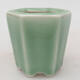 Ceramic bonsai bowl 5.5 x 5 x 5 cm, color green - 1/3