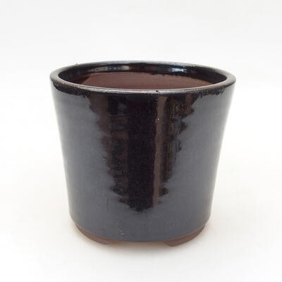 Ceramic bonsai bowl 11 x 11 x 10 cm, metal color - 1