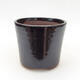 Ceramic bonsai bowl 11 x 11 x 10 cm, metal color - 1/3