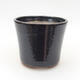 Ceramic bonsai bowl 11 x 11 x 10 cm, metal color - 1/3